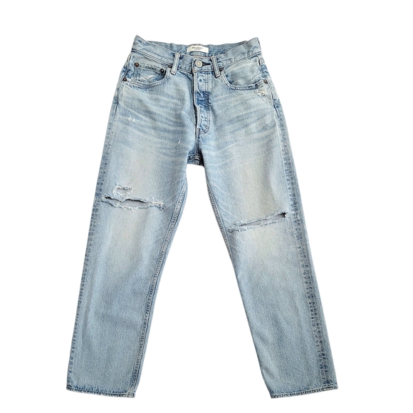 Moussy Denim - Moussy Vintage Teaneck Straight Leg Jeans Size 26 Ripped Knee